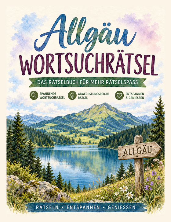 Allgäu Wortsuchrätsel – Rätselbuch im Großdruck, Cover