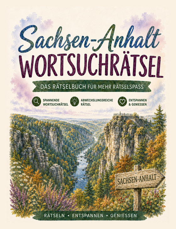 Sachsen-Anhalt Wortsuchrätsel – Rätselbuch im Großdruck, Cover