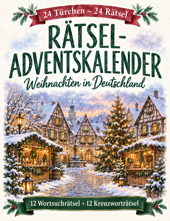 Rätsel-Adventskalender – 24 Türchen, Cover